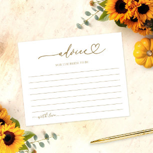 Rustic Sunflower Pumpkin Bridal Shower Advice Card