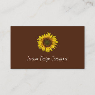 Rustic Sunflower QR code Boho Brown Business Card