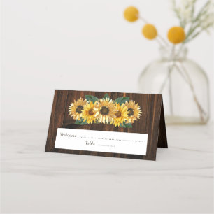 Rustic Sunflower Reception Place Card