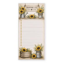 Rustic Sunflower Shopping List