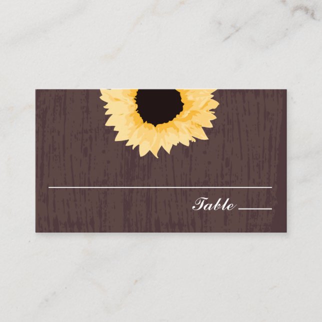 Rustic Sunflower Splendour  | Wedding Escort Card (Front)