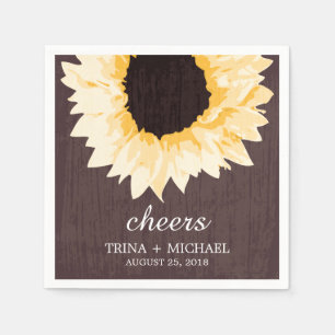 Rustic Sunflower Splendour    Wedding Napkin