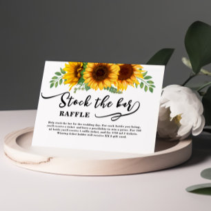 Rustic Sunflower Stock the bar Bridal Shower Enclosure Card