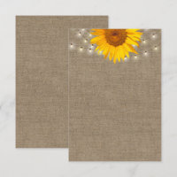 Rustic Sunflower & String Lights Burlap Background