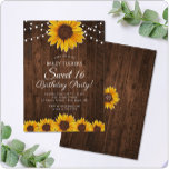 Rustic Sunflower Sweet 16 Birthday String Lights Invitation<br><div class="desc">This design features pretty painted, watercolor sunflowers on a rustic wood background accented with string lights. Click the customise button for more flexibility in modifying the text or moving the graphics! Variations of this design as well as coordinating products are available in our shop, zazzle.com/doodlelulu*. Contact us if you need...</div>