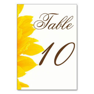 Rustic Sunflower Table Numbers