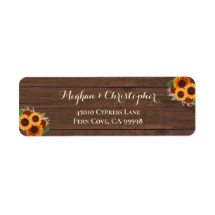 Rustic Sunflower Terracotta Wedding Return Address Label