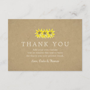 Rustic Sunflower Thank You Cards