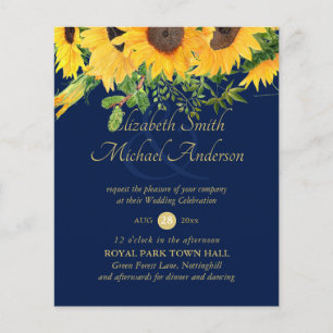 Rustic Sunflower Themed Wedding Stationery Budget