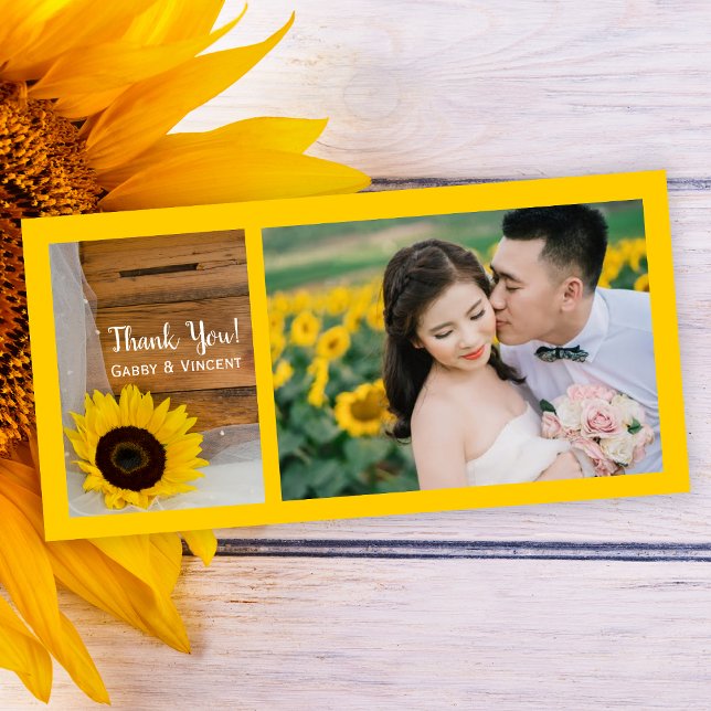 Rustic Sunflower Veil Country Wedding Thank You (Creator Uploaded)