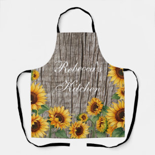 Rustic Sunflower & Weathered Grey Barnboard Apron