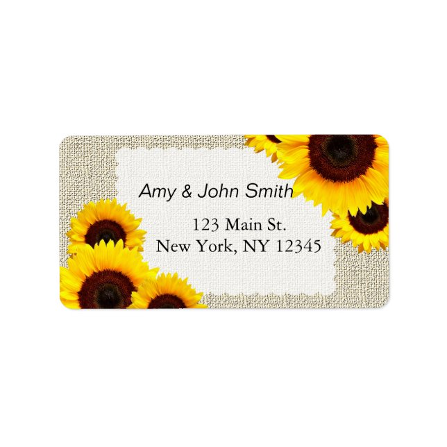 Rustic sunflower wedding address labels sunflower1 (Front)