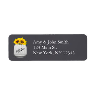 Rustic sunflower wedding address labels sunflwr7