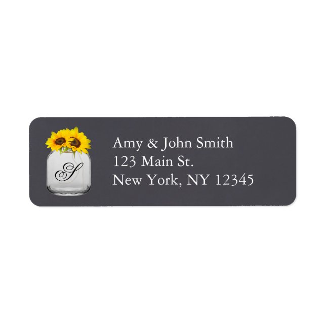 Rustic sunflower wedding address labels sunflwr7 (Front)