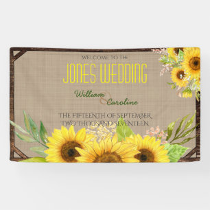Rustic Sunflower Wedding Banner