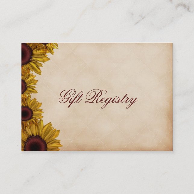 Rustic Sunflower Wedding Details Enclosure Cards (Front)