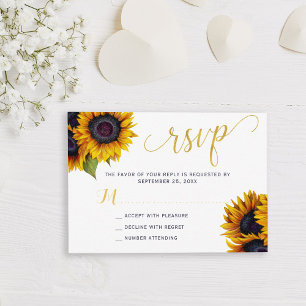 Rustic sunflower wedding elegant RSVP Enclosure Ca Card