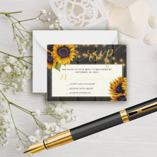 Rustic sunflower wedding elegant RSVP Enclosure Card