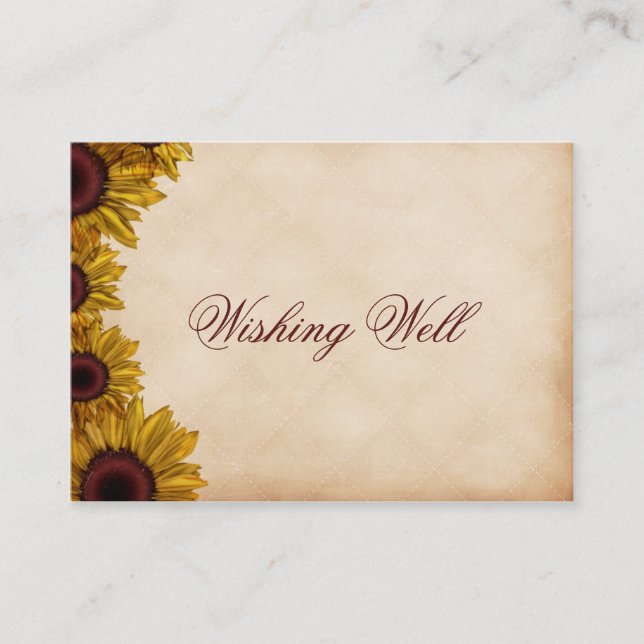 Rustic Sunflower Wedding Enclosure Card (Front)