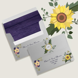 Rustic Sunflower Wedding Envelope