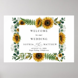 Rustic Sunflower Wedding Foam Board Poster