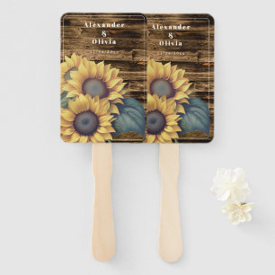 Rustic Sunflower Wedding Hand Fan