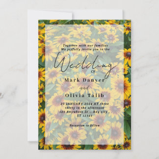 Rustic Sunflower Wedding Invitation