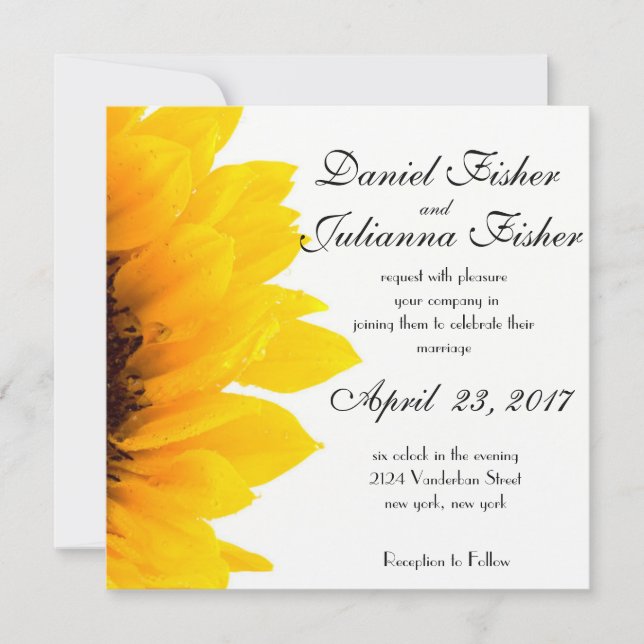 Rustic Sunflower Wedding Invitation (Front)