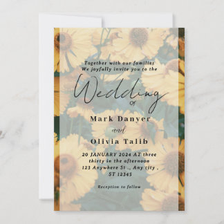 Rustic Sunflower Wedding Invitation