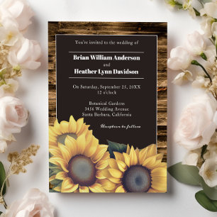 Rustic Sunflower Wedding Invitation