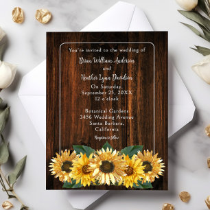 Rustic Sunflower Wedding Invitation