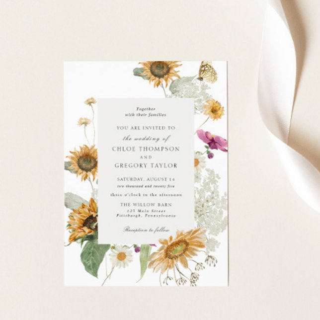 Rustic Sunflower Wedding Invitation (Creator Uploaded)