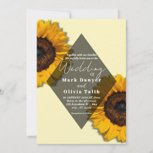 Rustic Sunflower Wedding Invitation