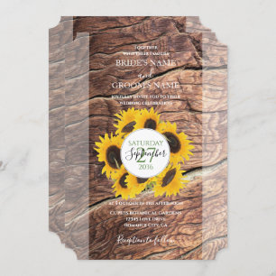 Rustic Sunflower Wedding Invitations