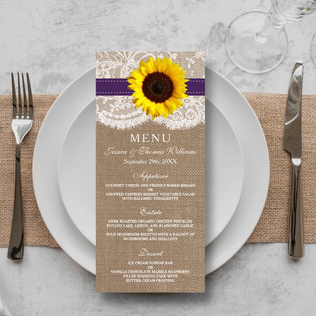 Rustic Sunflower Wedding Menu (Creator Uploaded)