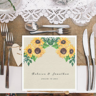 Rustic Sunflower Wedding  Napkin