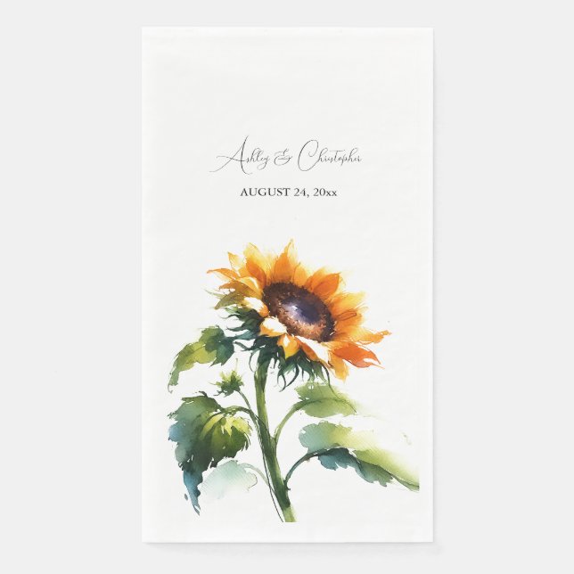 Rustic Sunflower Wedding Napkins (Front)