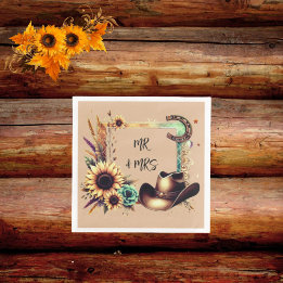 Rustic Sunflower Wedding Party Napkins