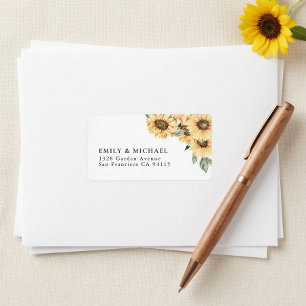 Rustic Sunflower Wedding Return Address Label