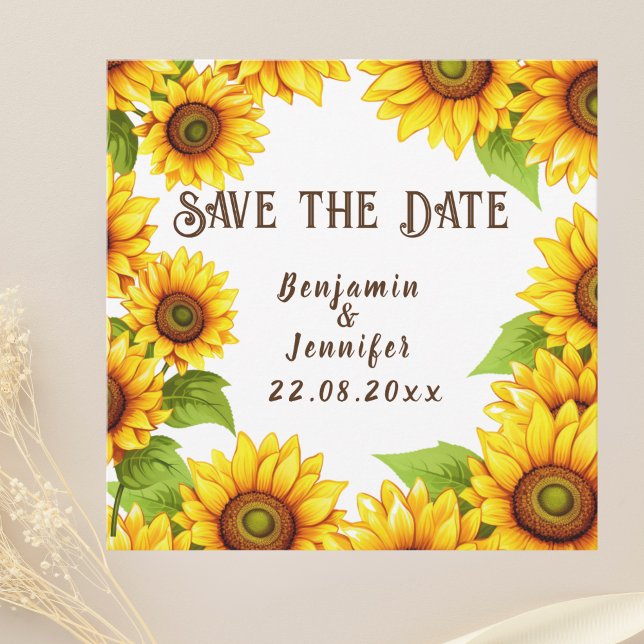 Rustic Sunflower Wedding  Save The Date (Creator Uploaded)
