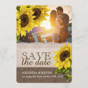 Rustic Sunflower Wedding Save the Date