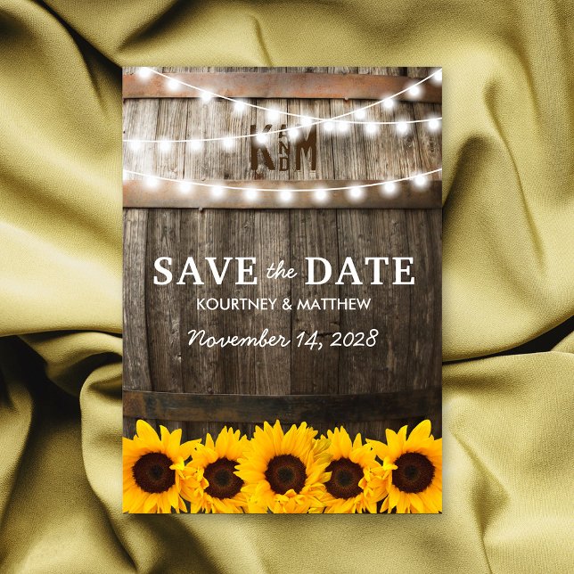 Rustic Sunflower Wedding Save the Date Announcement Postcard (Creator Uploaded)