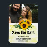 Rustic Sunflower Wedding Save the Date Photo  Magnet<br><div class="desc">Rustic Sunflower Wedding Save the Date Photo Magnet is a perfect unique design for your guests for wedding theme like rustic , sunflower, summer spring or botanical & garden .It features wooden background , template for photo & text . Please click on the personalise button to customise it with your...</div>
