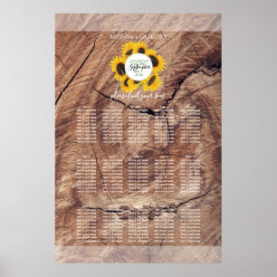 Rustic Sunflower Wedding Seating Chart