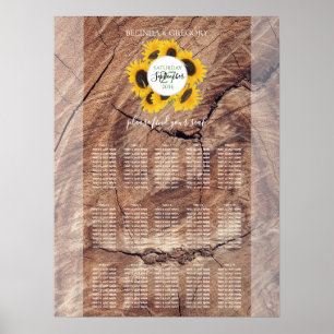 Rustic Sunflower Wedding Seating Chart