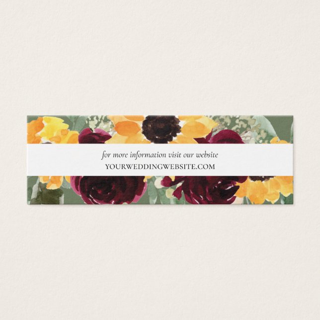 Rustic Sunflower Wedding Website Insert Cards Mini (Front)