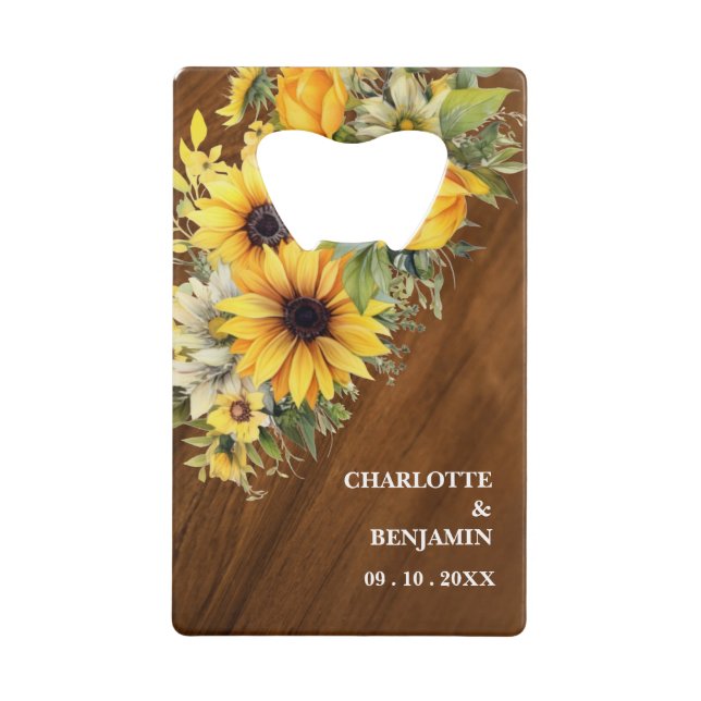 Rustic Sunflower  Wooden Wedding Favour (Front)