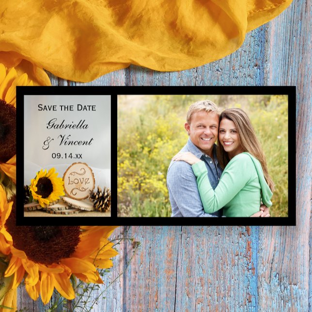 Rustic Sunflower Woods Wedding Save the Date (Creator Uploaded)
