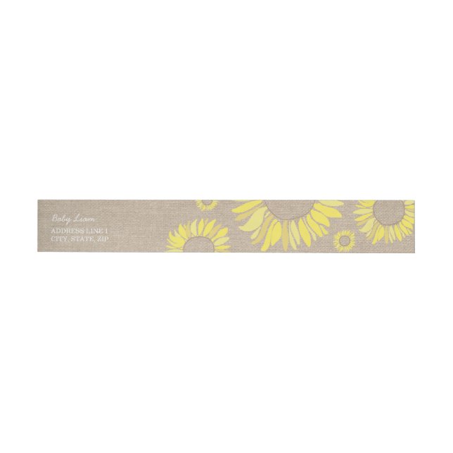 Rustic Sunflower Wrap Around Return Address Label (Individual)