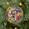 Rustic Sunflower Wreath Family Photo Christmas